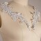 Silver Flower Branch Lace Applique 10 Inch Pearl Sequined Alencon Set